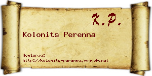 Kolonits Perenna névjegykártya